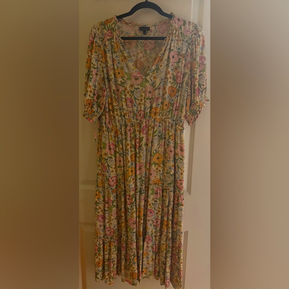 Who What Wear Yellow Flower Print Sundress